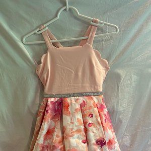 Speechless Kids Girls Fit & Flare Floral High Low Dress Coral NWT
